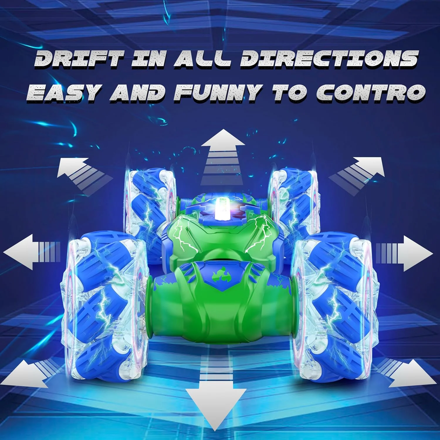 ماشین کنترلی، ماشین بدلکاری RC با حسگر حرکتی، 4WD آفرود تبدیل شونده برای چرخش، ماشین های توئیستر کنترلی با کنترل دستی 2.4 گیگاهرتز، ماشین های RC اسباب بازی هدیه برای کودکان پسران دختران سنین 8 9 10 11 12 سال