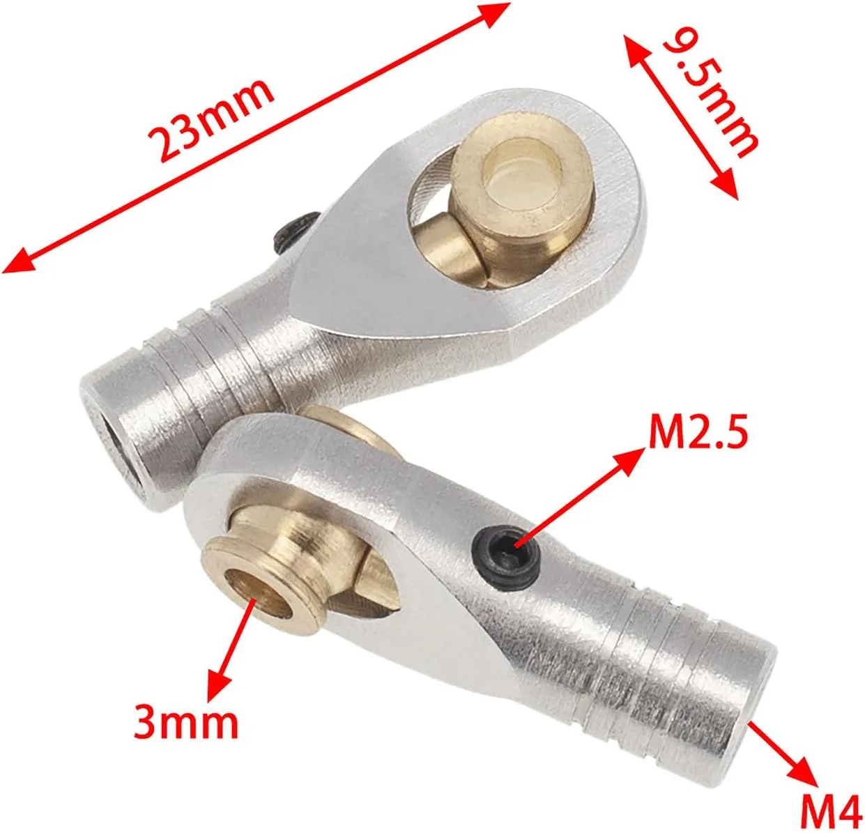 ۱۰ عدد اتصالات سر توپی اهرم بندی فرمان M4 استیل ضد زنگ، قطعات آرسی مناسب ماشین کنترلی، مدل خزنده، قطعات DIY