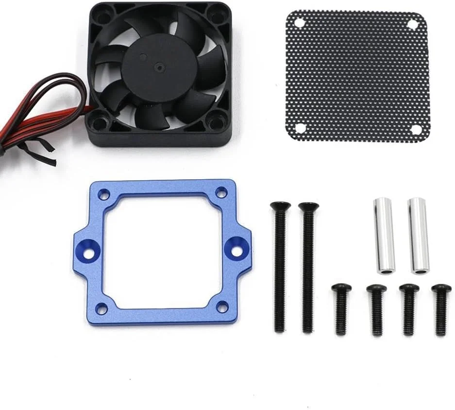 فن خنک کننده ESC با ابعاد 40x40 میلی متر، سرعت چرخش بالا، خنک کننده سریع برای ماشین خزنده آرسی TRAXXAS TRX4 TRX6 1/10، آبی