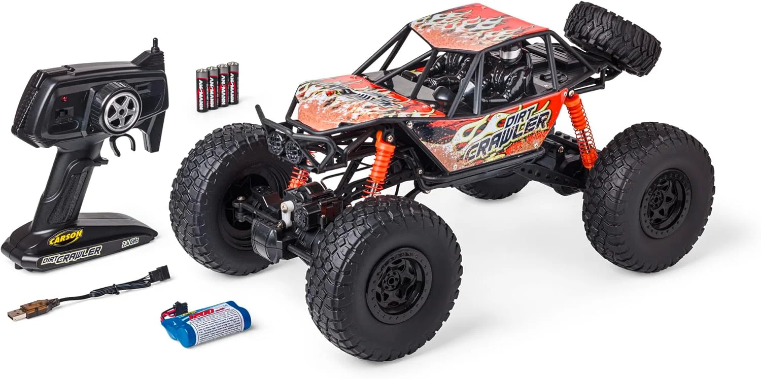 Carson 500404290 1:8 Dirt Crawler 4x4 100% RTR نارنجی - ماشین کنترلی، ماشین آرسی، ماشین آرسی 1:8، اسباب بازی کنترلی، آرسی کرالر برای کودکان