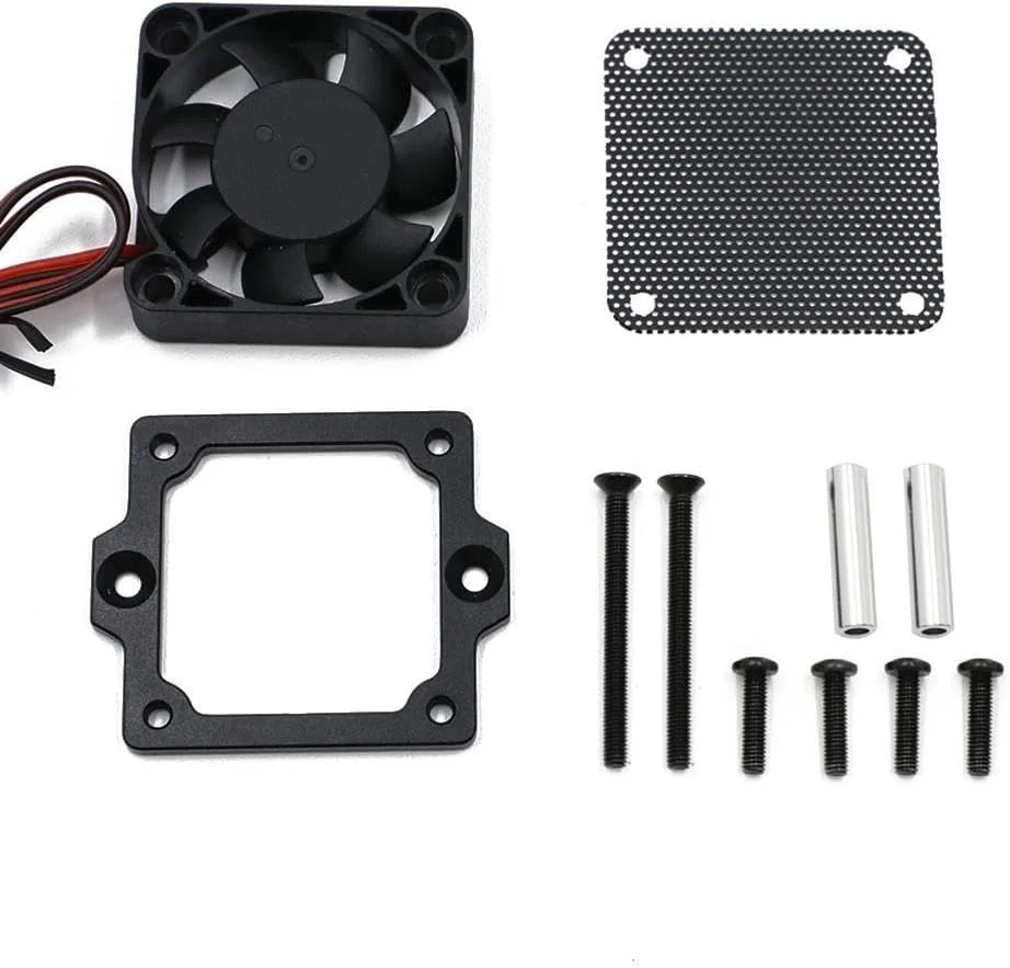 فن خنک کننده ESC با سرعت بالا 40x40 میلی متر برای ماشین خزنده آرسی TRAXXAS TRX4 TRX6 1/10، مشکی
