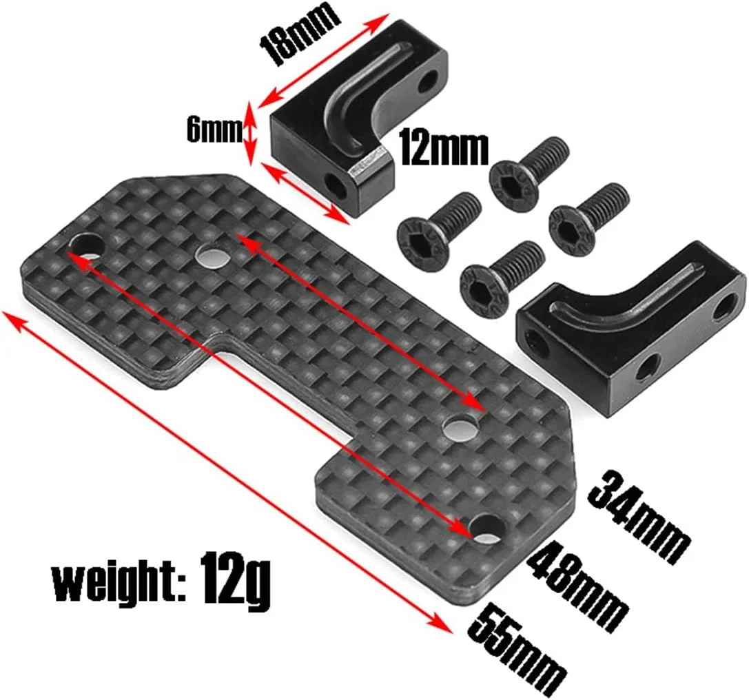 پایه نگهدارنده سروو پل فیبر کربنی، قطعات ارتقا یافته آرسی برای ماشین خزنده آرسی 1/10 AXIAL SCX10 90021 90022 90028 90016
