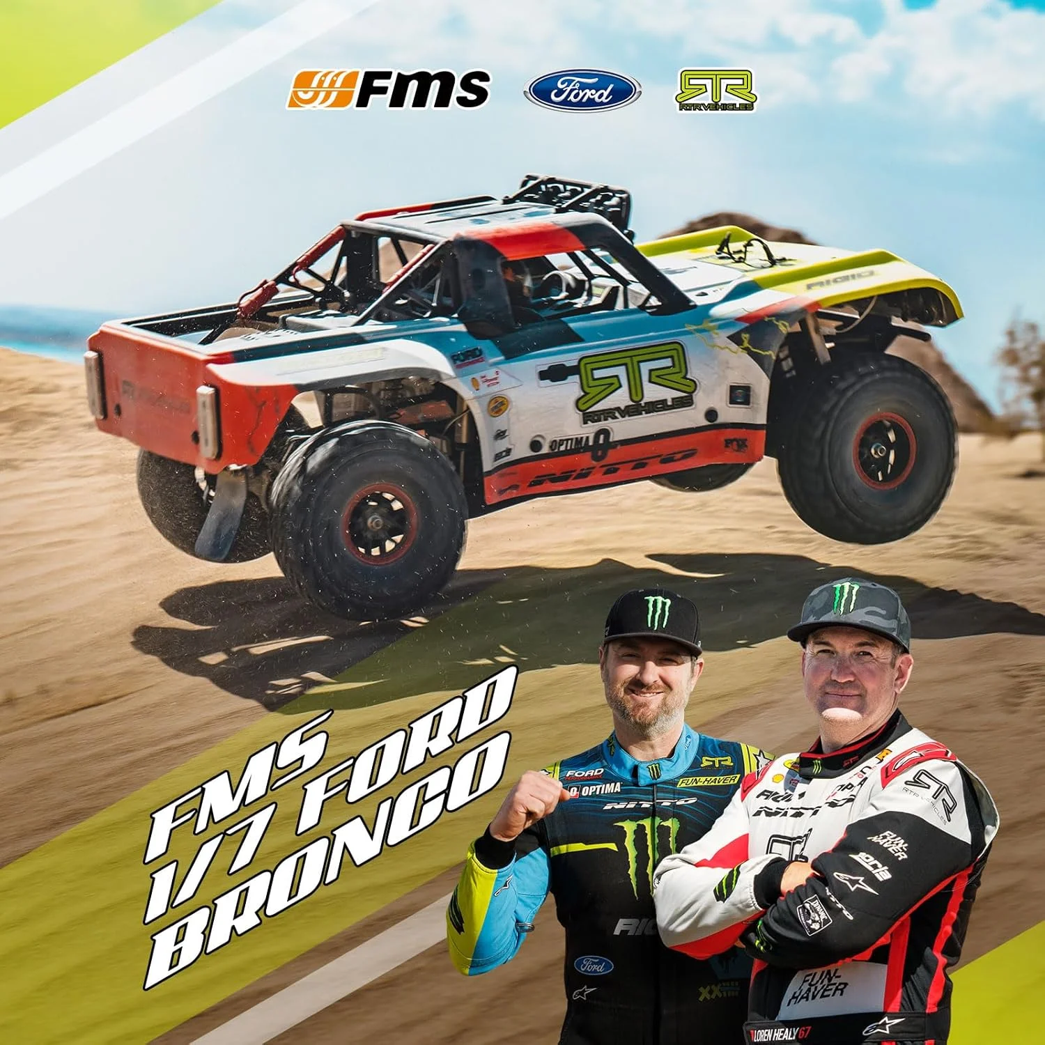 ماشین کنترلی FMS فورد برونکو U4 RTR EB مقیاس 1/7، کرالر حرفه ای با موتور براشلس و ESC، نورپردازی کنترل از راه دور، سرعت تا 80 کیلومتر در ساعت (2024)