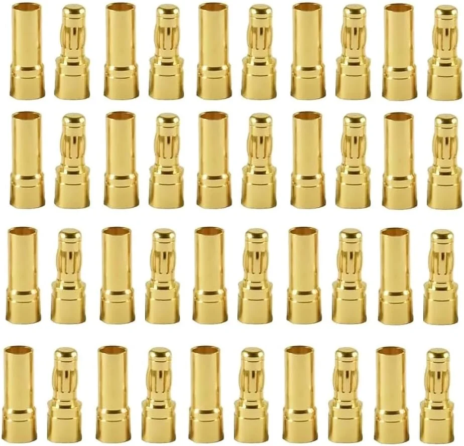 اتصال دهنده موزی گلوله ای طلایی 3.5 میلی متری برای موتور براشلس ESC و باتری آرسی، 40 عدد