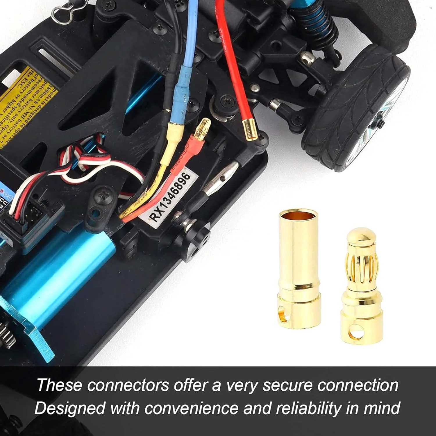 اتصال دهنده موزی گلوله ای طلایی 3.5 میلی متری برای موتور براشلس ESC و باتری آرسی، 40 عدد