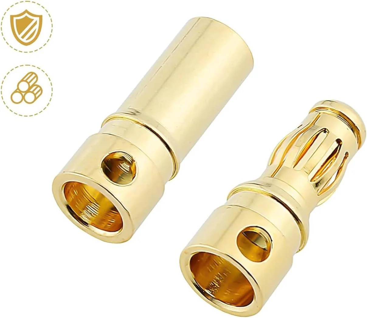 اتصال دهنده موزی گلوله ای طلایی 3.5 میلی متری برای موتور براشلس ESC و باتری آرسی، 40 عدد