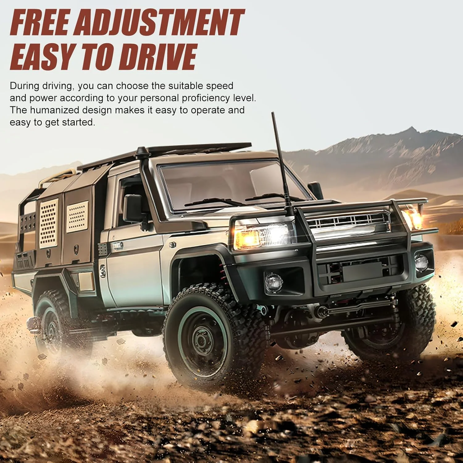 آرسی کرالر LC79، کرالر صخره نوردی آرسی مقیاس 1/12، وانت کنترل از راه دور MN82S Land Cruiser با ارتقاء های جدید، کامیون صخره نوردی آفرود RTR 2.4 گیگاهرتزی با چراغ های قابل کنترل و قابلیت سفارشی سازی DIY (نقره ای)