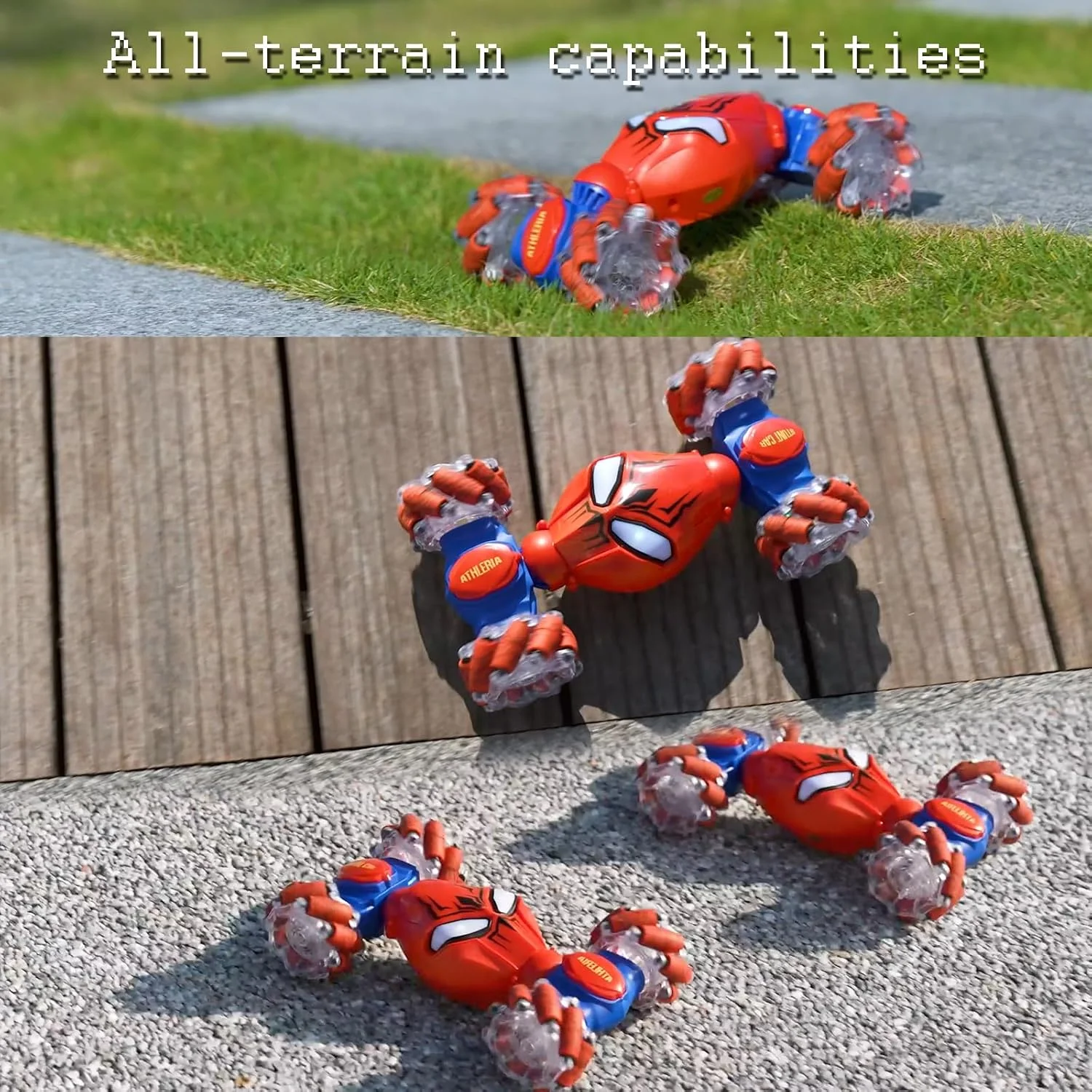 ماشین کنترلی حرکتی عنکبوتی آتلریا، اسباب بازی ماشین بدلکاری برای پسران 8-13 سال، ماشین دریفت کنترلی با چراغ، چرخش، ایده های هدیه تولد برای پسران دختران کودکان 678910+ سال