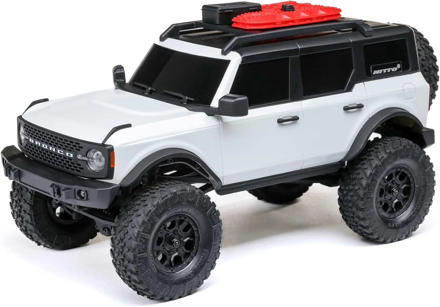 آفرودر صخره نورد آرسی Axial SCX24 Ford Bronco 4X4 آماده حرکت مقیاس 1:24 موتور براش خورده با گشتاور اضافی + باتری + شارژر - سفید