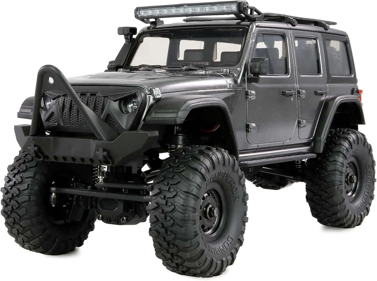 Amewi AMXRock Mini Crosstrail Scale Crawler 4WD 1:16 RTR خاکستری با کنترل از راه دور، باتری، کابل شارژ