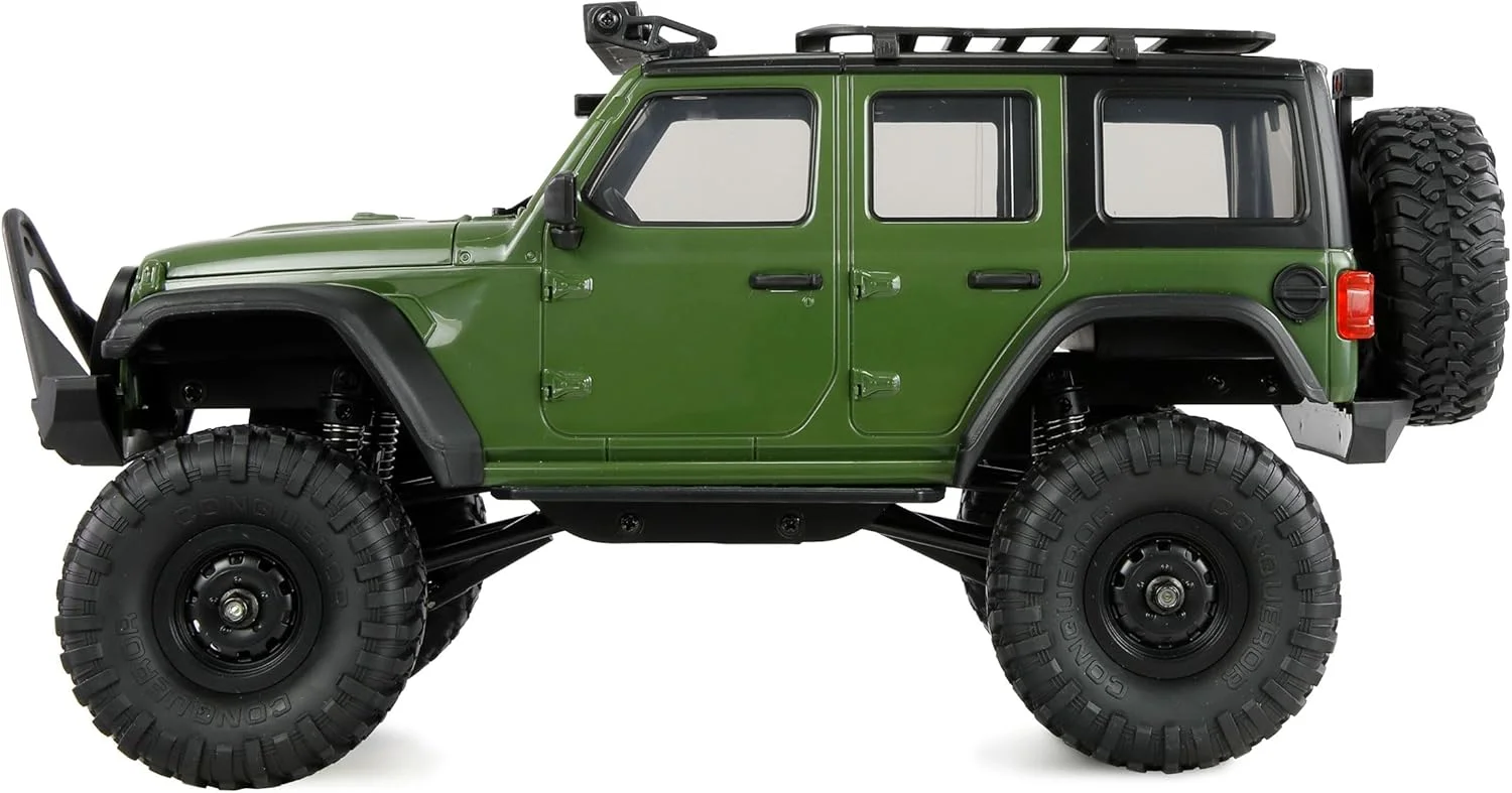 آفرودر کوچک مقیاس امیوی AMXRock Mini Crosstrail 4WD 1:16 RTR سبز با کنترل از راه دور، باتری و کابل شارژ