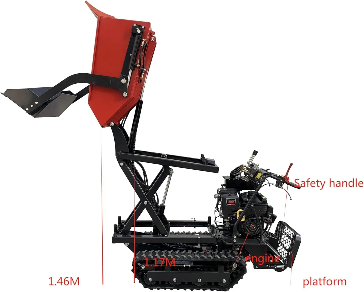 مینی دامپر همه کاره، کامیون کمپر خزنده، کامیون حمل و نقل خزنده لاستیکی کوچک، مینی دامپر زنجیری