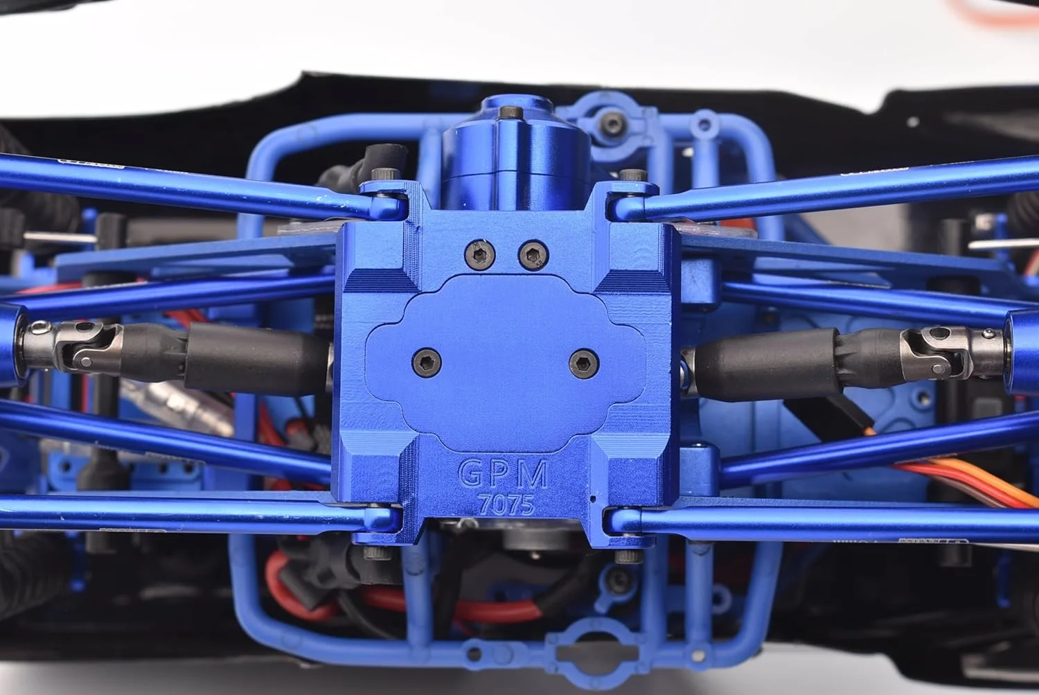 مجموعه محفظه جعبه دنده مرکزی آلومینیومی 7075 با پوشش برای کامیون هیولا براش خورده Losi 1/18 Mini LMT 4X4 RTR-LOS01026 - آبی