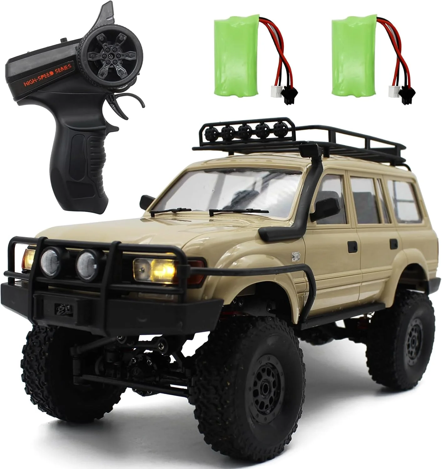 ماشین کنترلی آفرود Spobot مدل LC80، ماشین کنترلی 4WD SUV RC Rock Crawler 4x4 با کاپوت اسنورکل و باربند، اسباب بازی سرگرمی RC Crawler برای کودکان