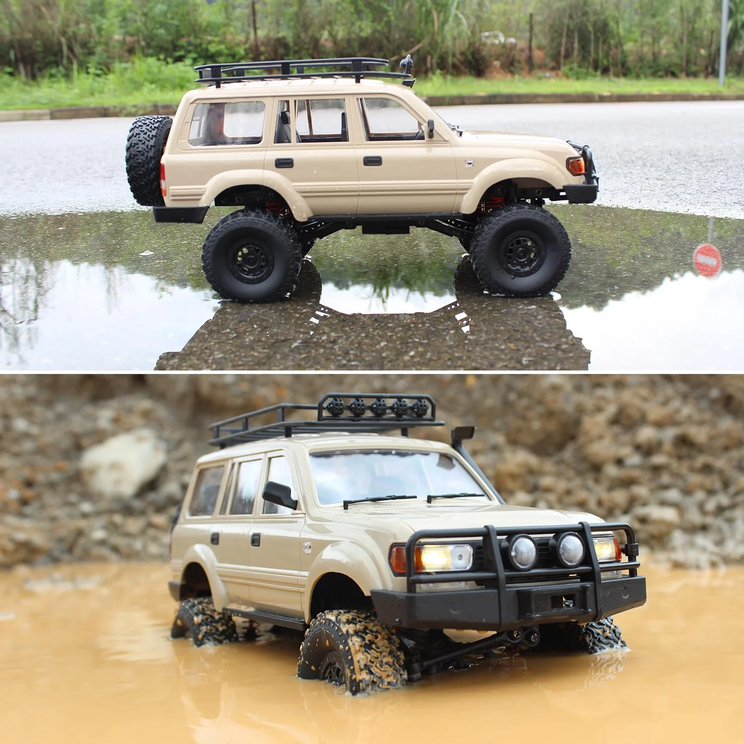 ماشین کنترلی آفرود Spobot مدل LC80، ماشین کنترلی 4WD SUV RC Rock Crawler 4x4 با کاپوت اسنورکل و باربند، اسباب بازی سرگرمی RC Crawler برای کودکان