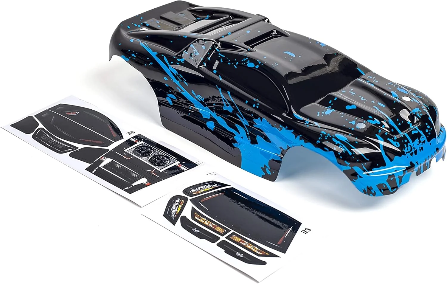 بدنه سفارشی سامیت‌لینک آبی گِلی روی مشکی، سازگار با ماشین یا کامیون آرسی مقیاس 1/16 ای-ریوو مینی (کامیون شامل نمی‌شود) ERMN-BB-01