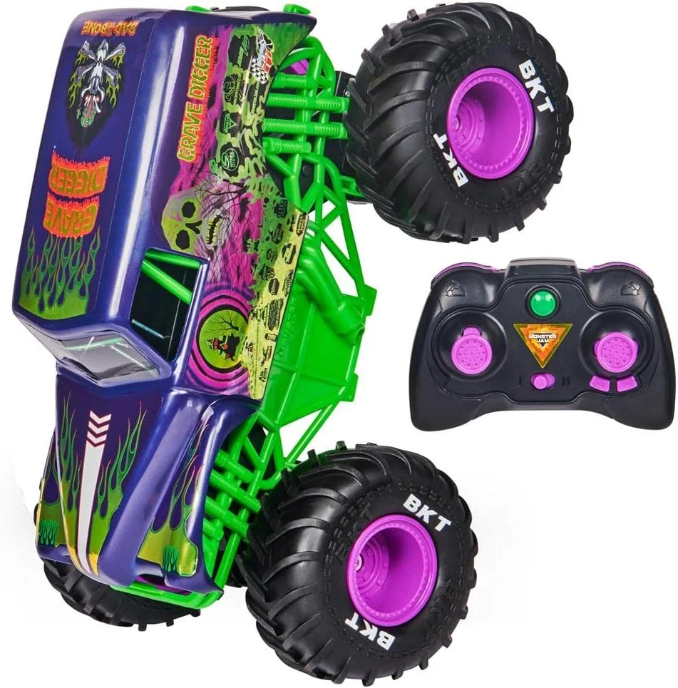اسباب بازی کامیون هیولا کنترلی Spin Master 6060365 Monster Jam Grave Digger Freestyle Force مقیاس 1:15