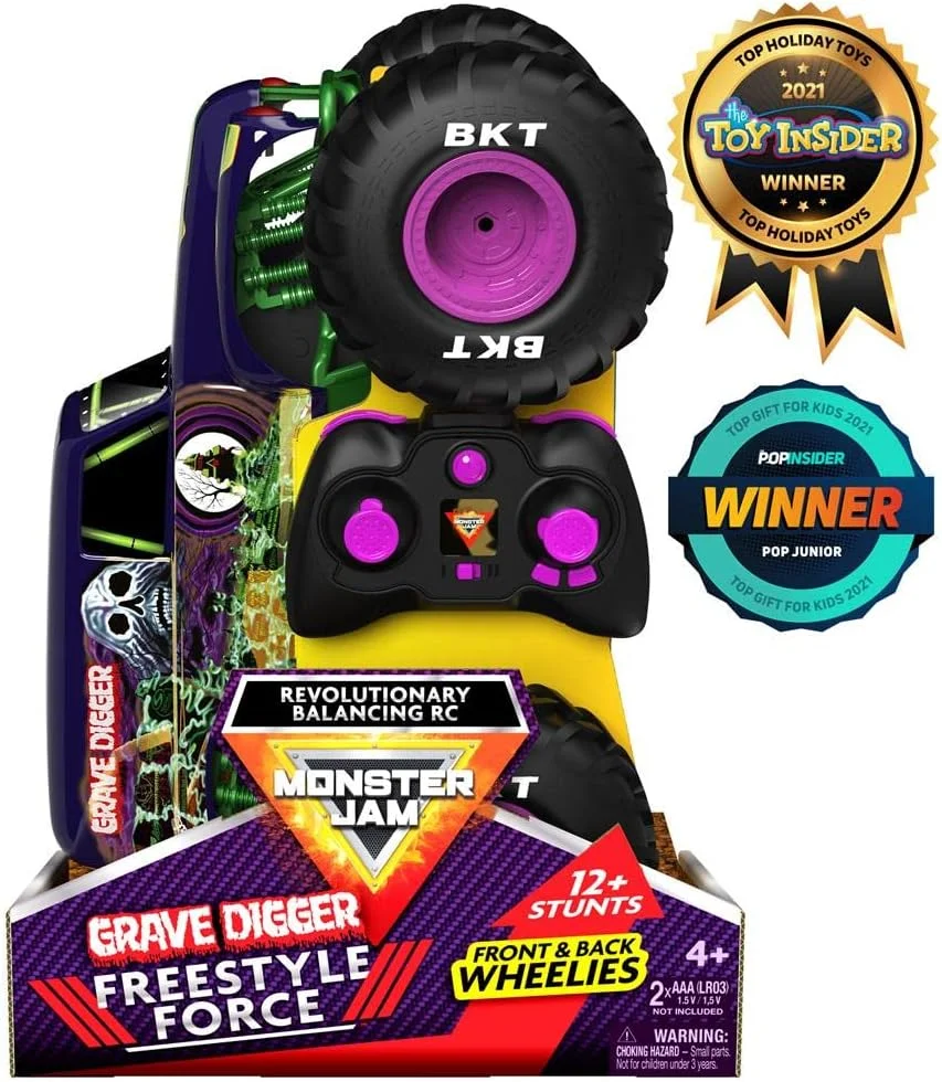 اسباب بازی کامیون هیولا کنترلی Spin Master 6060365 Monster Jam Grave Digger Freestyle Force مقیاس 1:15