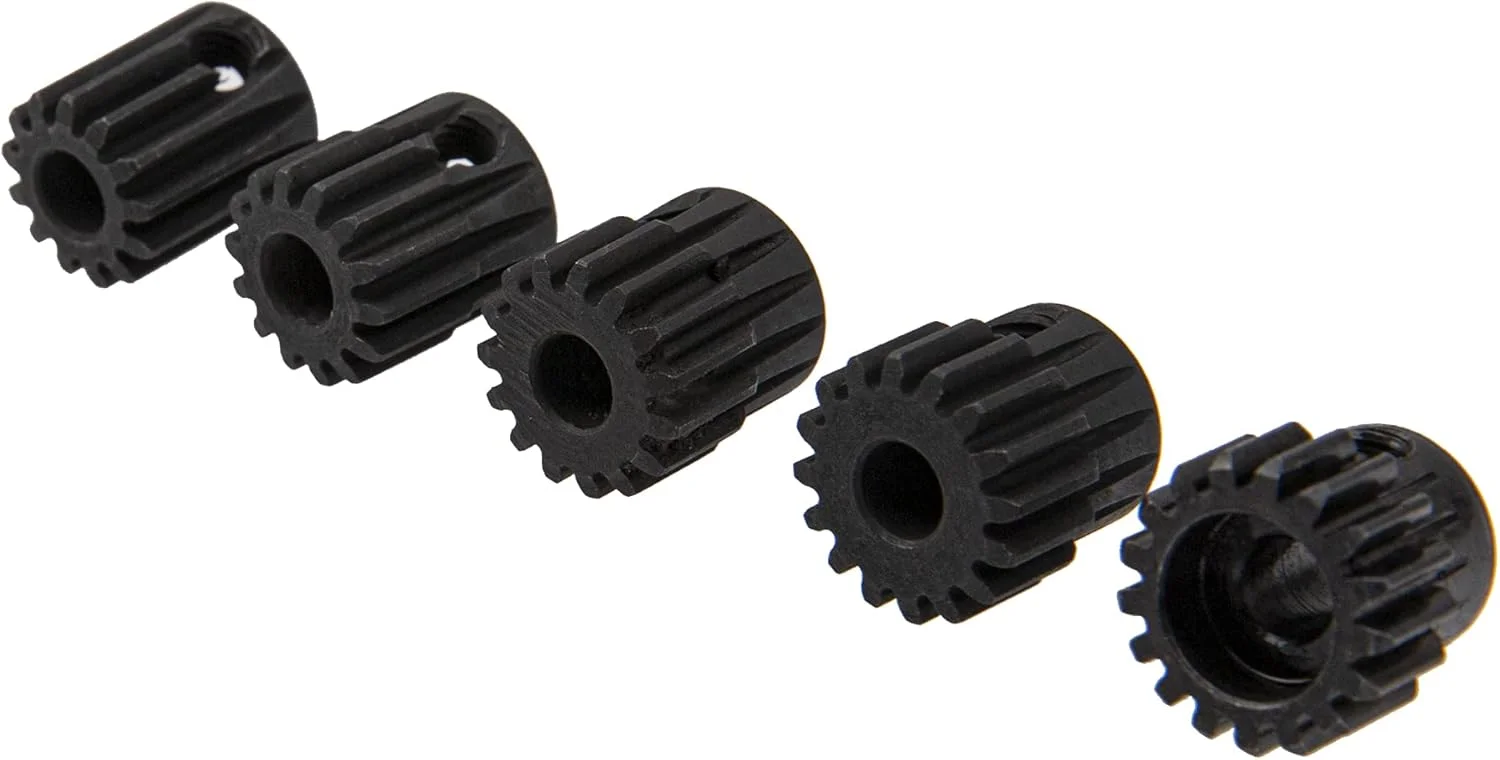 مجموعه 5 عددی چرخ دنده پینیون فولادی 48P با شفت 3.175 میلی متری، 13T 14T 15T 16T 17T، مناسب برای شفت 3.175 میلی متری (1/8 اینچ)، سازگار با Arrma HPI Kyosho Losi Axial Traxxas Tamiya Associated 1/10 RC Car Monster Truck Buggy