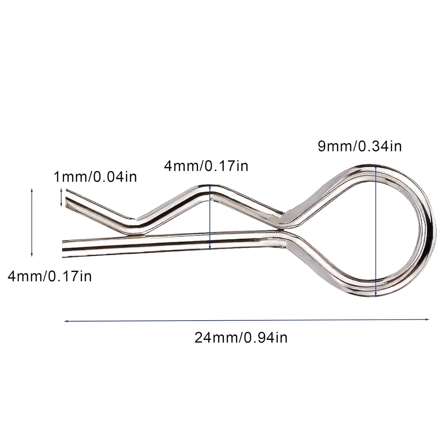 ۱۰۰ عدد گیره بدنه، پین های R تثبیت کننده پوسته جهانی برای تمام ماشین های آرسی جاده ای، باگی، صخره نورد، کامیون و قطعات جایگزین Traxxas در مقیاس 1/16، نقره ای ۱۰۰ عدد گیره بدنه، پین های R تثبیت کننده پوسته جهانی برای تمام ماشین های آرسی جاده ای، باگی، صخره نورد، کامیون و قطعات جایگزین Traxxas در مقیاس 1/16، نقره ای