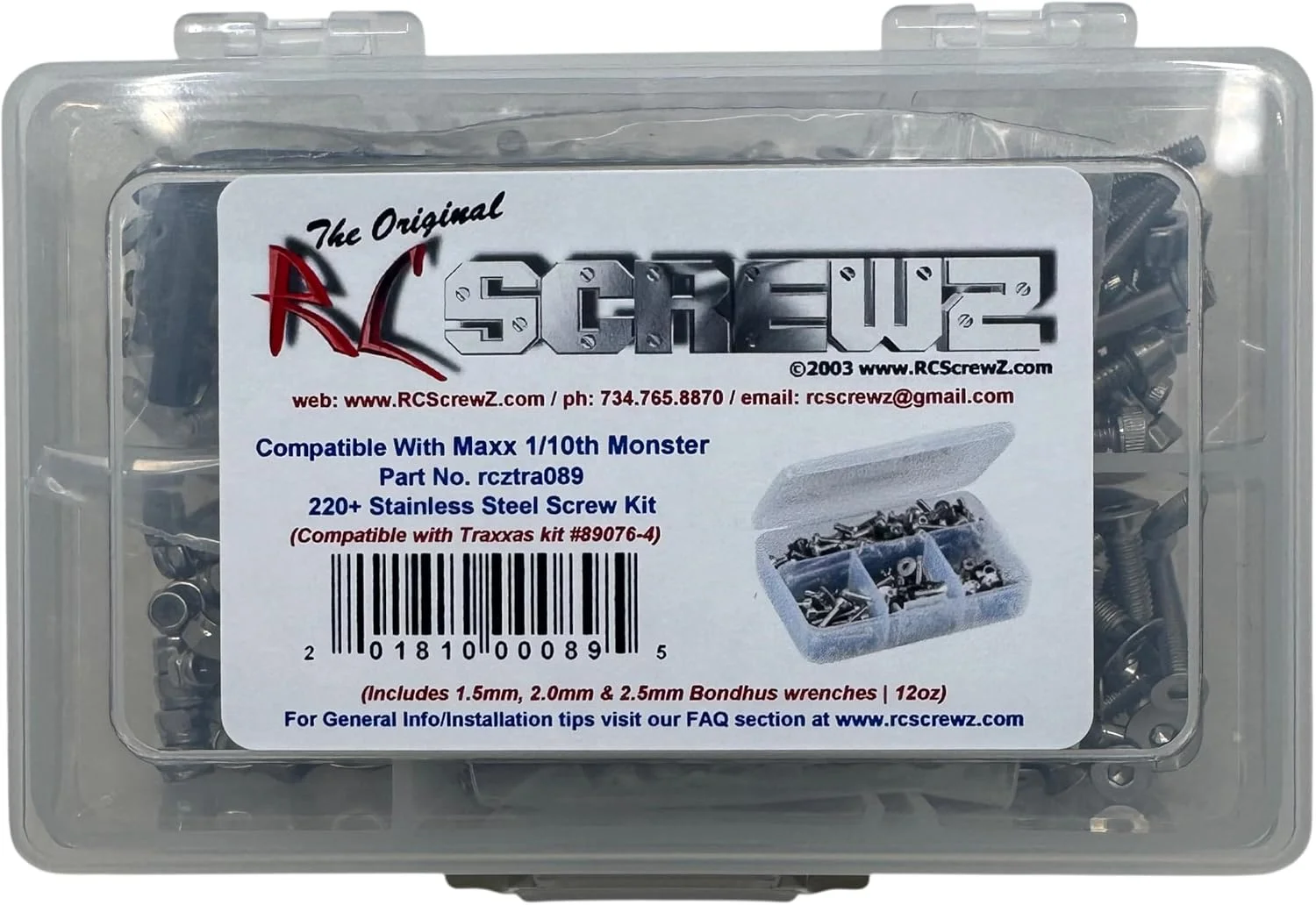 کیت پیچ استیل ضد زنگ آرسی اسکرو زد tra089 سازگار با Traxxas Maxx 1/10th Monster 89076-4