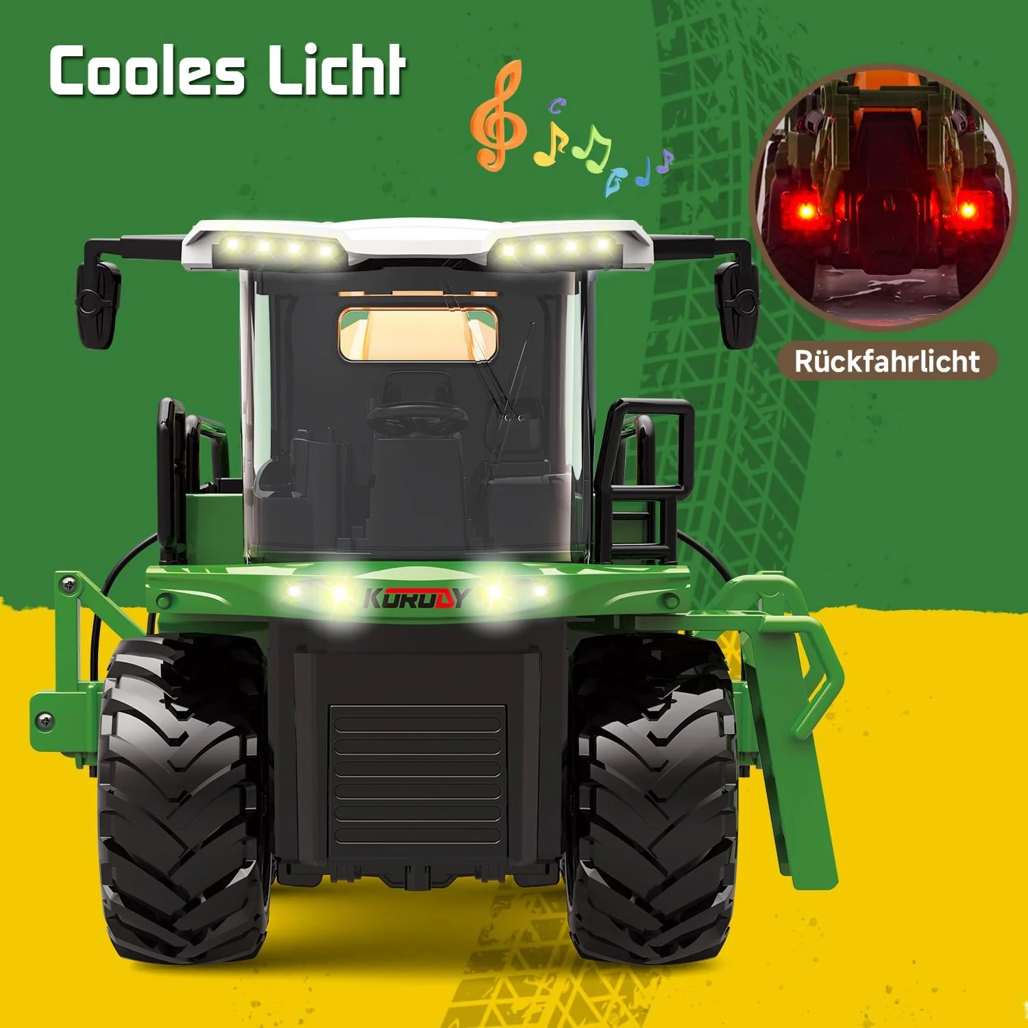 تراکتور کنترلی PENGBU، اسباب بازی تراکتور کنترلی از 3 سالگی، تراکتور با کنترل از راه دور، آبپاش، صدا و نور، اسباب بازی تراکتور از 3 سالگی با آبپاش کود مایع