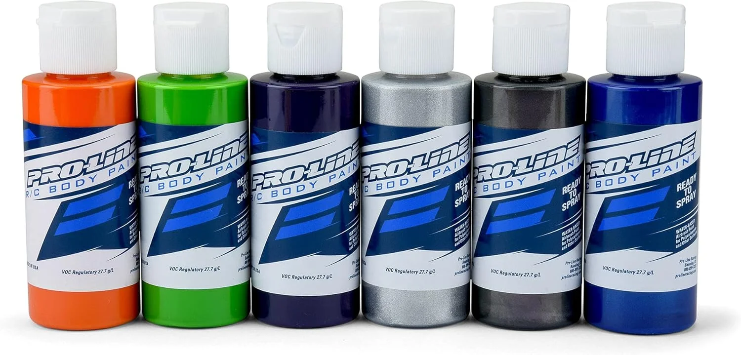 رنگ بدنه آرسی Proline Racing، رنگ های ثانویه، نارنجی/سبز/بنفش/آلومینیومی/ذغالی/آبی صدفی، PRO632301 رنگ بدنه آرسی Proline Racing، رنگ های ثانویه، نارنجی/سبز/بنفش/آلومینیومی/ذغالی/آبی صدفی، PRO632301