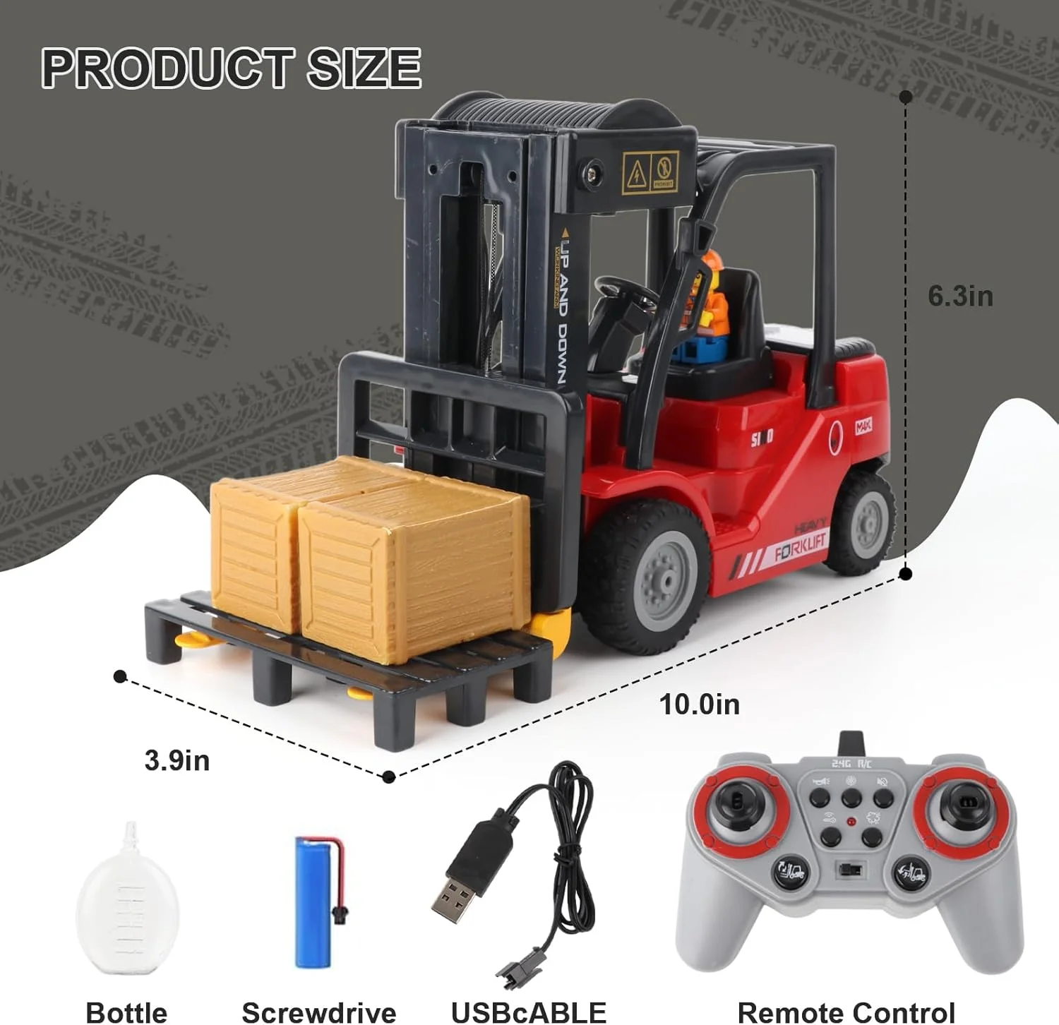 لیفتراک کنترلی مقیاس 1:24، لیفتراک اسباب بازی 11 کاناله با تریلر، لیفتراک RC دو حالته با صدا و نور، اسباب بازی ماشین آلات ساختمانی RC 2.4 گیگاهرتزی برای کودکان 3-7 سال (قرمز) لیفتراک کنترلی مقیاس 1:24، لیفتراک اسباب بازی 11 کاناله با تریلر، لیفتراک RC دو حالته با صدا و نور، اسباب بازی ماشین آلات ساختمانی RC 2.4 گیگاهرتزی برای کودکان 3-7 سال (قرمز)
