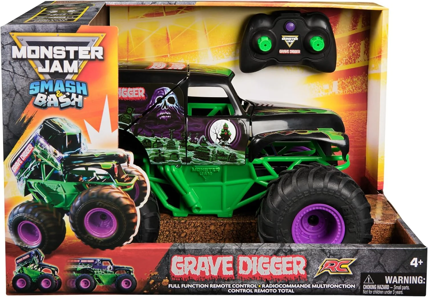 ماشین کنترلی Monster Jam RC 1:15 Smash & Bash Grave Digger