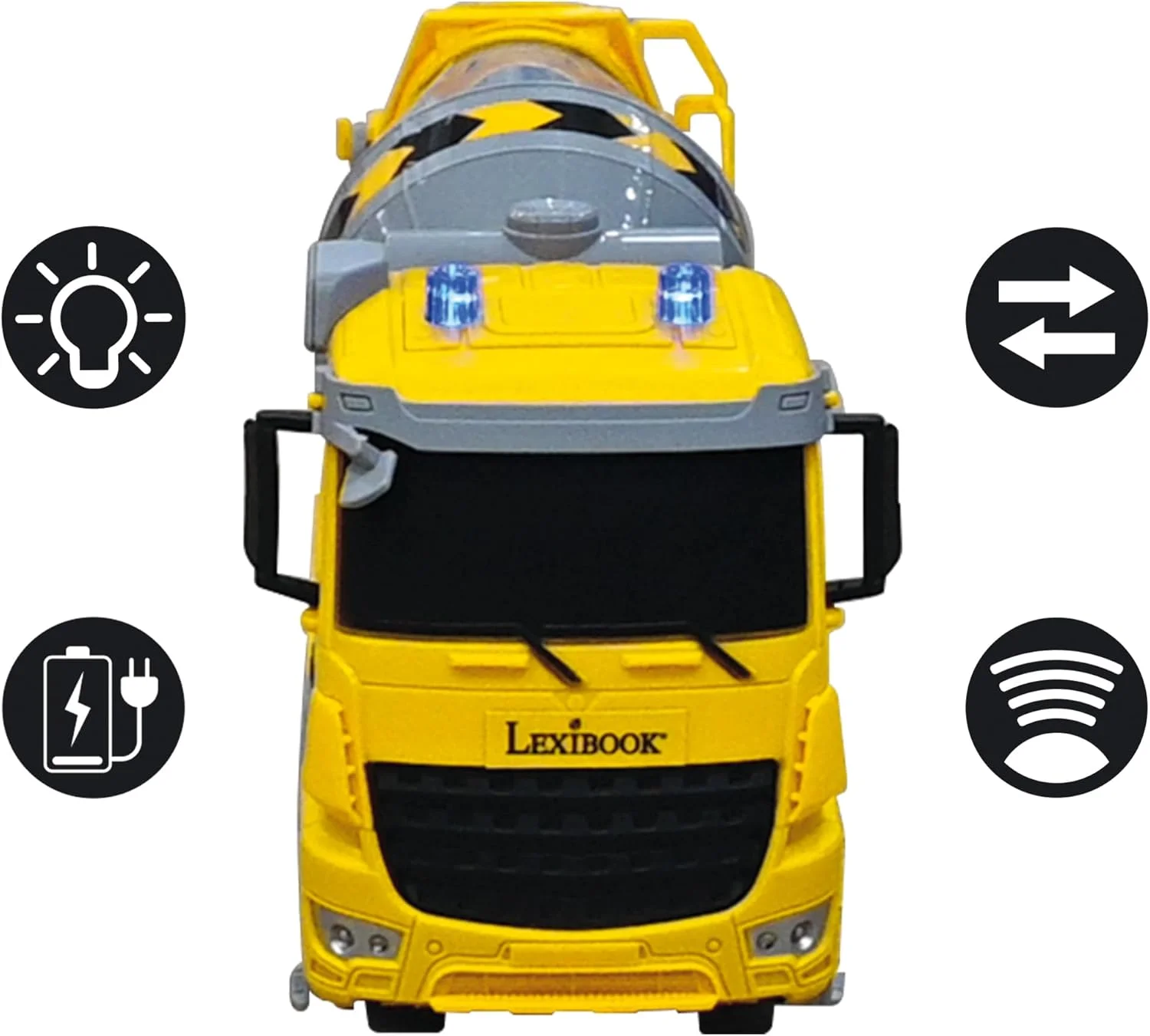 Lexibook, میکسر بتن Crosslander® Pro RC با کنترل از راه دور، جلوه های نوری ژیروسکوپی، چرخش 360 درجه تانک، قابل شارژ RCP15