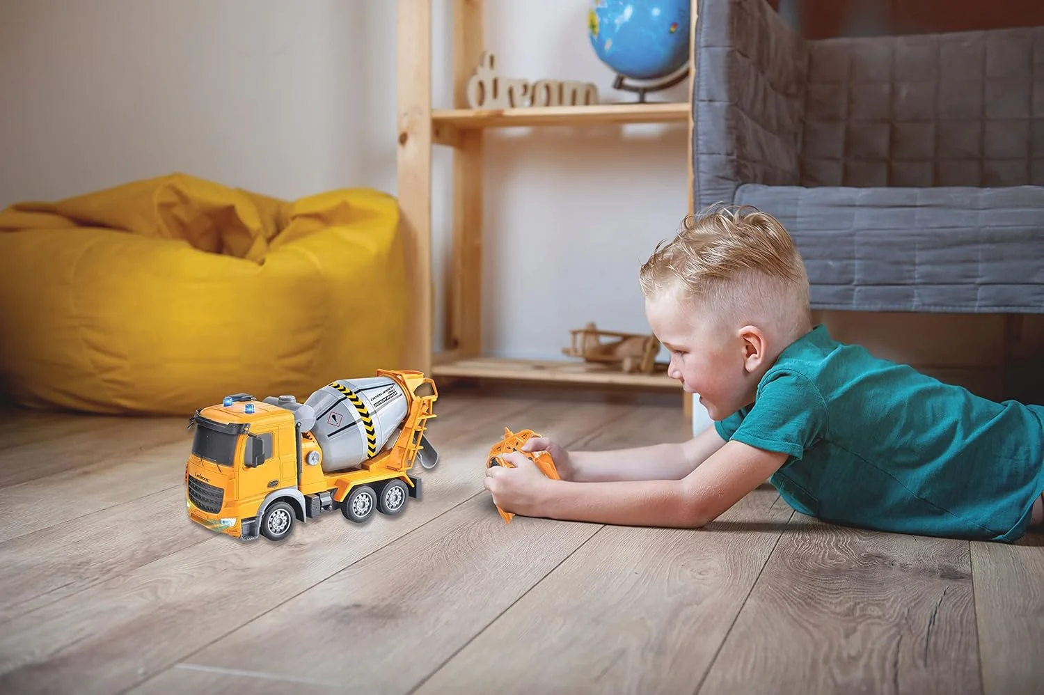 Lexibook, میکسر بتن Crosslander® Pro RC با کنترل از راه دور، جلوه های نوری ژیروسکوپی، چرخش 360 درجه تانک، قابل شارژ RCP15