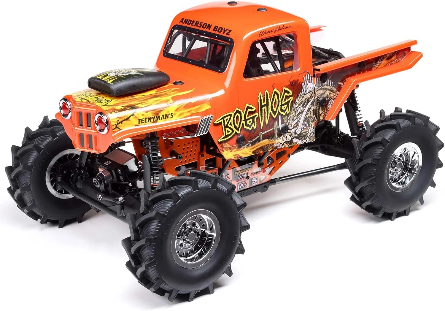 ماشین کنترلی خزنده Losi LMT، چهار چرخ متحرک، محور صلب، موتور براشلس RTR، باتری و شارژر شامل نمی شود، Bog Hog LOS04024T2