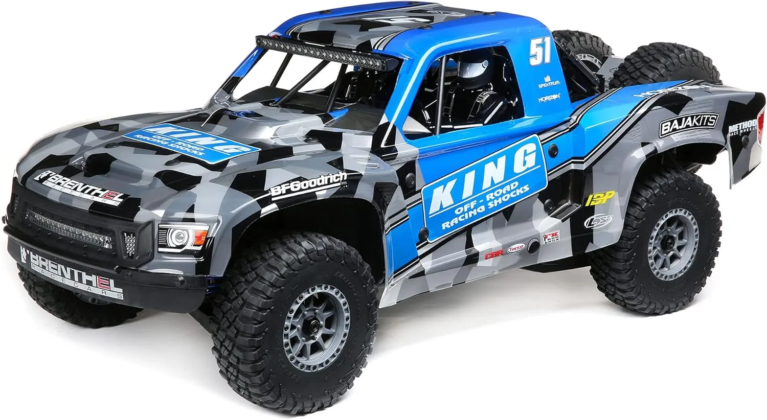 کامیون آرسی Losi Super Baja Rey 2.0 مقیاس 1/6، 4WD براشلس، کامیون بیابانی RTR، کمک فنرهای King، LOS05021T2