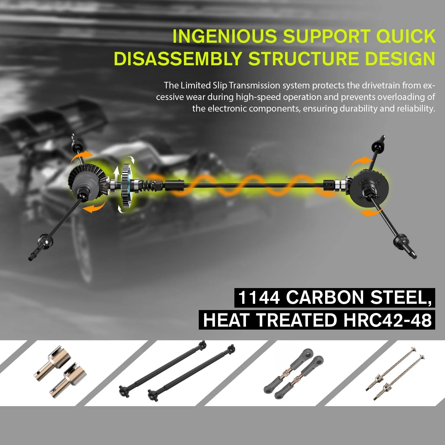 ماشین آرسی براشلس RLAARLO مقیاس 1/12 برای بزرگسالان، باگی آرسی پرسرعت تا 50 مایل در ساعت، ماشین کنترلی پرسرعت مناسب تمام سطوح، کامیون آرسی آفرود 4x4 مانستر