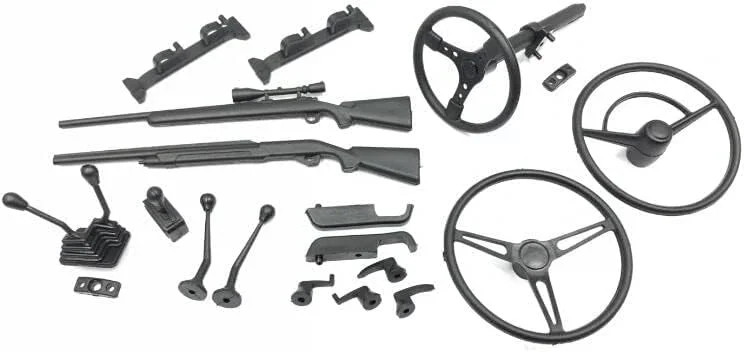 AX80037 قطعات تریم داخلی بدنه ماشین صخره نوردی SCX10 در مقیاس 1/10، شامل دستگیره در، فرمان و ابزار صحنه