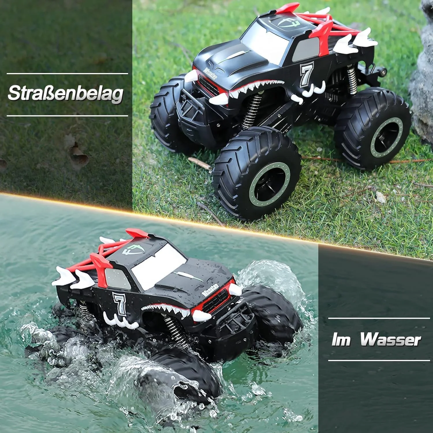 ماشین کنترلی غول پیکر برای کودکان 6 تا 12 سال، مقیاس 1:16، ضد آب، سرعت بالا، ضد ضربه، قرمز، مناسب برای همه، مناسب برای فضای باز