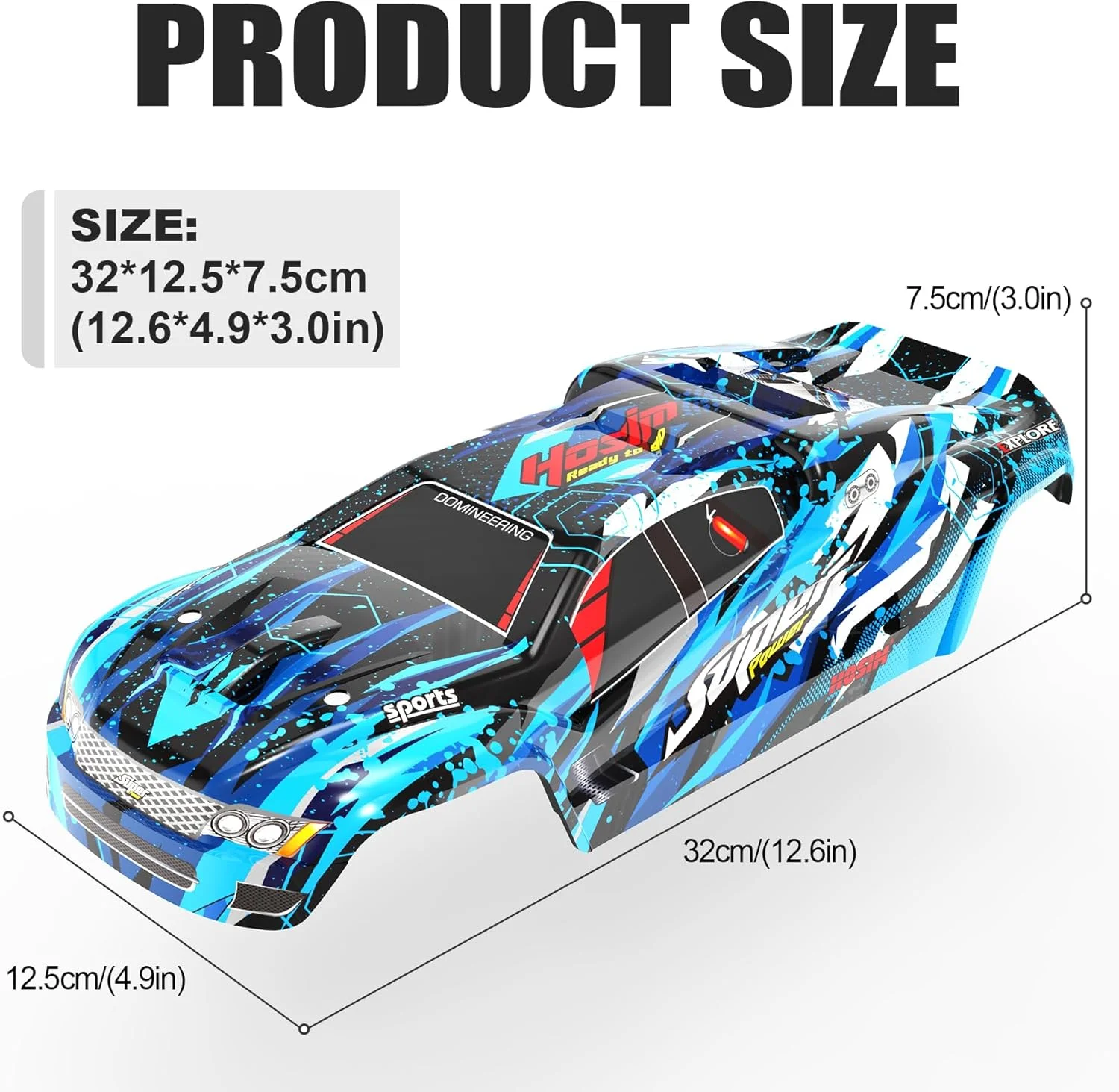 بدنه کامیون ماشین کنترلی Hosim X07 مدل HS-11-B (آبی)
