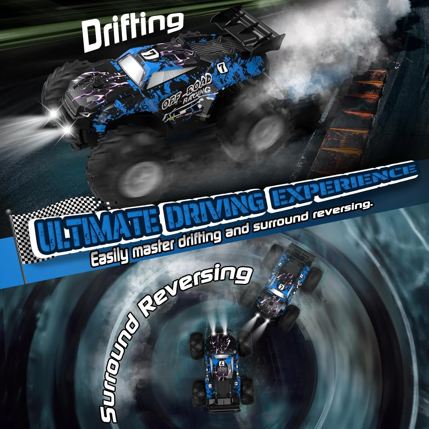 ماشین کنترلی، کامیون کنترلی مناسب تمام سطوح برای پسران، کامیون آرسی شارژی با ال ای دی، مقیاس 1:20، 10 کیلومتر در ساعت، 2 موتور، 2.4 گیگاهرتز، دارای تنظیم سرعت، مقاوم، ماشین های آرسی برای کریسمس، کودکان، مبتدی