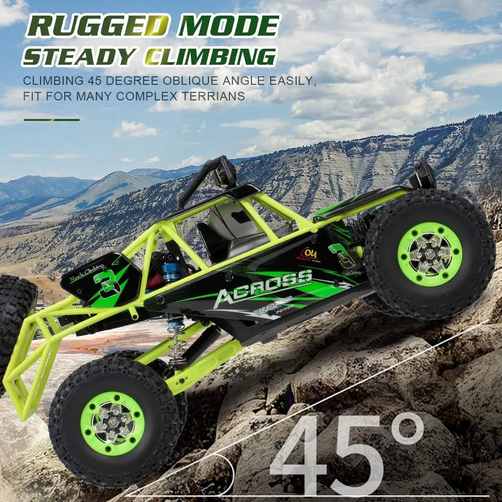 ماشین کنترلی GoolRC WLtoys 12428، مقیاس 1/12، 4WD سرعت بالا 50 کیلومتر بر ساعت، ماشین صخره نورد، کامیون آفرود با کنترل از راه دور 2.4 گیگاهرتز برای بزرگسالان و کودکان