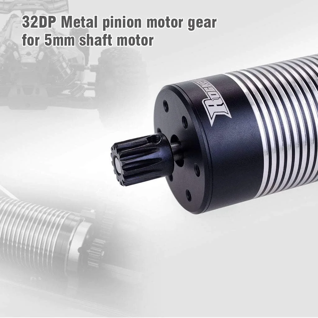 چرخ دنده پینیون آرسی Globact، دنده 32p پینیون 13T 14T 15T 16T 17T، ست دنده موتور پینیون فلزی سخت کاری شده برای ماشین باگی آرسی، کامیون مانستر (سازگار با گام متریک 0.8)