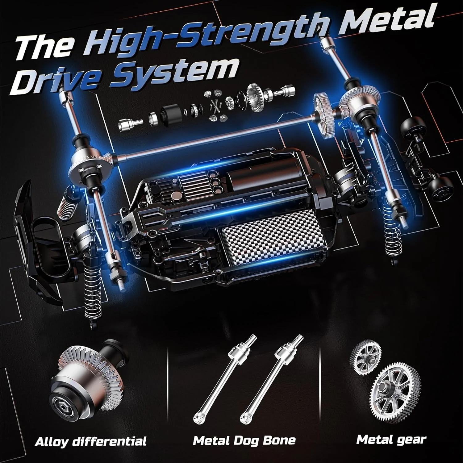 ماشین کنترلی DEERC 9003E مقیاس 1:14، ماشین های آرسی آفرود با حداکثر سرعت 40 مایل در ساعت، کامیون های آرسی 4WD با 2 باتری لیپو، اسباب بازی های ماشین هیولا سریع و فوق العاده هدیه برای کودکان و بزرگسالان