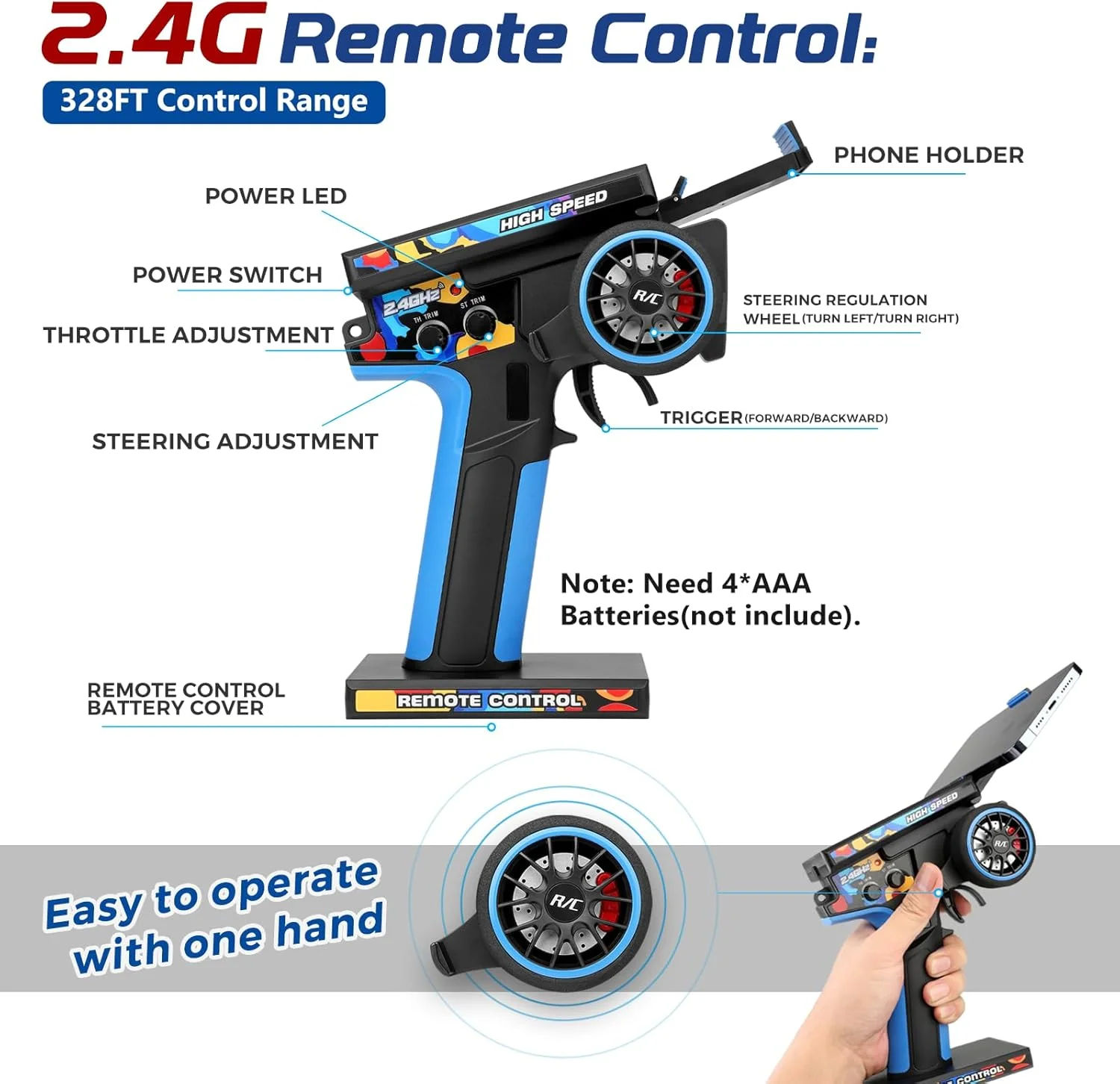 ماشین کنترلی سرعتی CKYSCHN WLtoys 124017(V2)، ماشین های آرسی براشلس 1/12، ماشین های باگی آرسی سرگرمی 4x4 با سرعت 75 کیلومتر بر ساعت با ESC مستقل برای بزرگسالان، ماشین کامیون کنترلی از راه دور سریع با 2 باتری