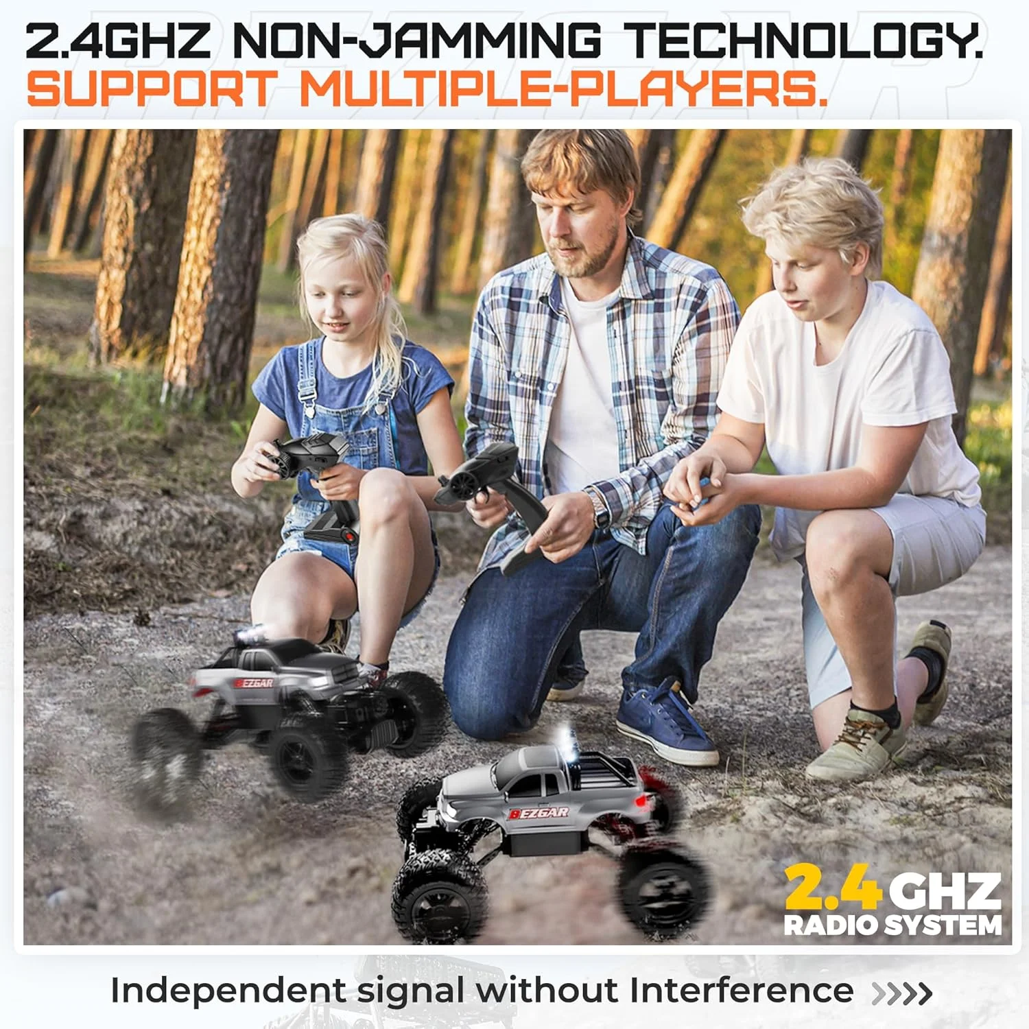 ماشین کنترلی BEZGAR مدل TC141، مقیاس 1:14، مناسب برای تمام سطوح، کامیون هیولا کنترلی برای کودکان به همراه باتری قابل شارژ و ریموت کنترل 2.4 گیگاهرتز، ماشین های کنترلی برای پسران 4-7 سال