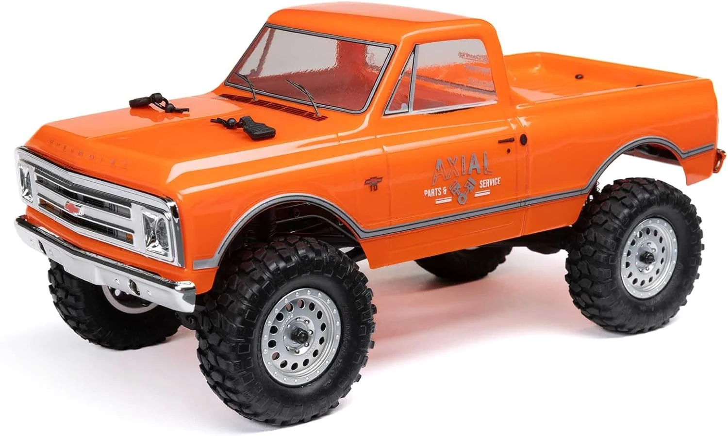 کامیون آرسی آکسیال SCX24 1/24 شورولت C10 مدل 1967، 4WD، RTR (همراه با تمام تجهیزات مورد نیاز برای شروع)، نارنجی، AXI00001V2T3