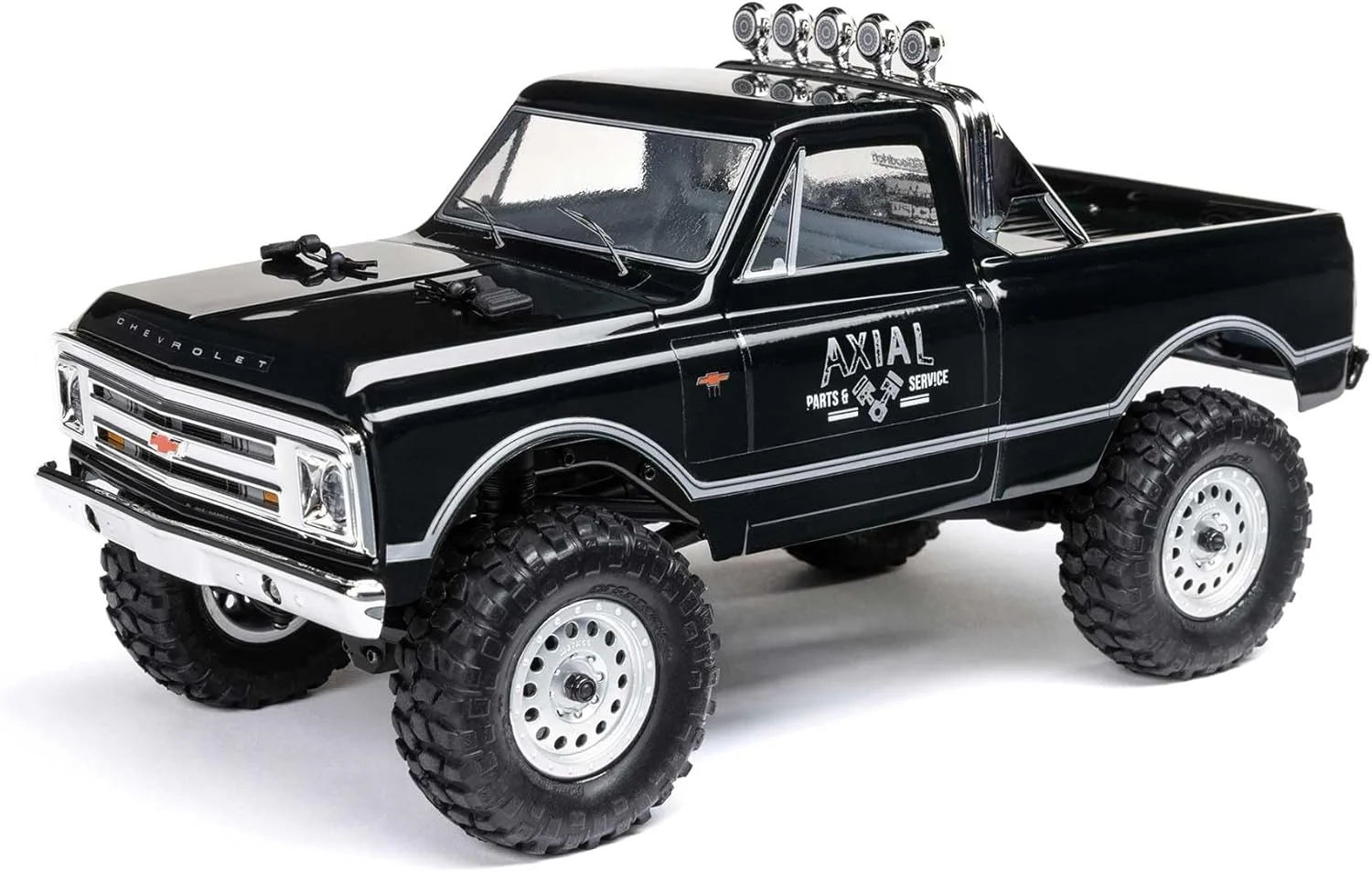 کامیون آرسی Axial SCX24 1967 Chevrolet C10 4WD RTR مقیاس 1/24 (همراه با تمام تجهیزات مورد نیاز برای اجرا)، مشکی، AXI00001V2T4