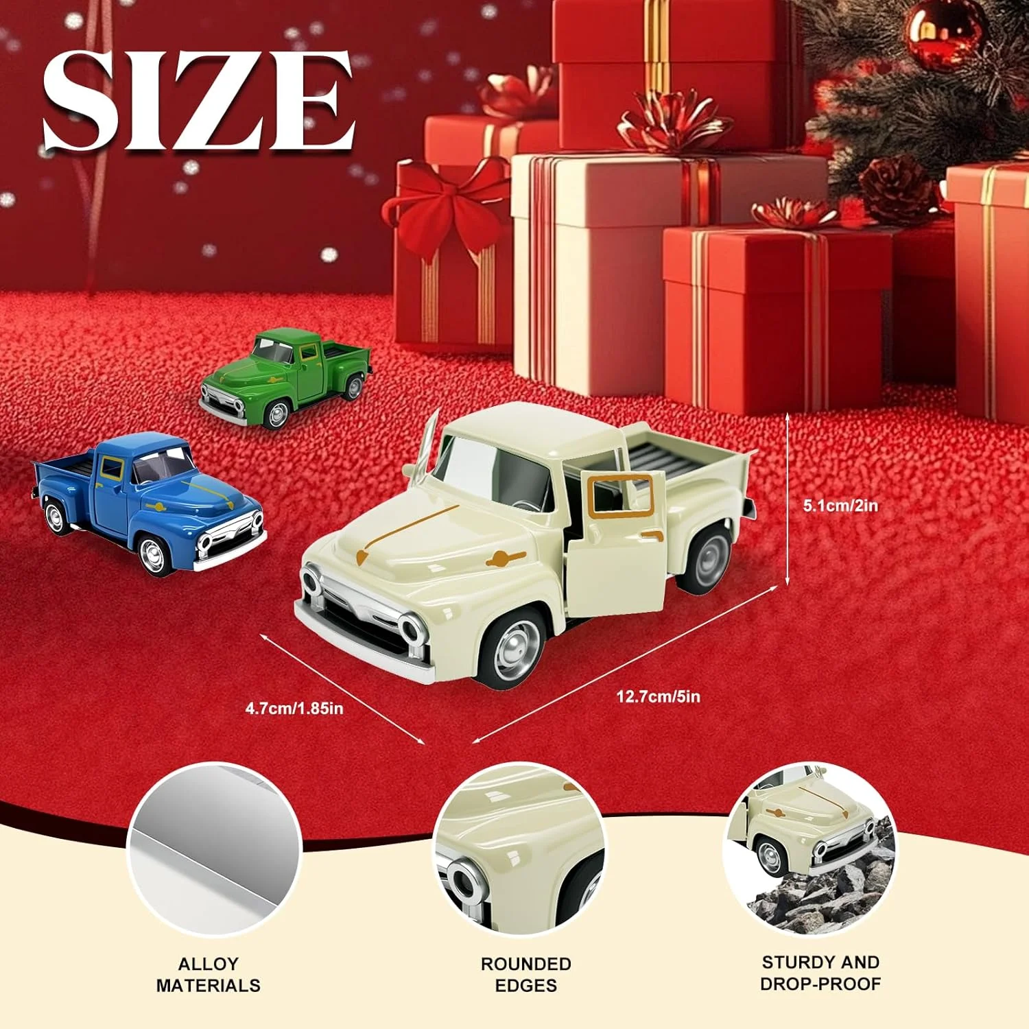 اسباب بازی کامیون کوچک بژ برای کودکان نوپا 2، 3، 4، 5، 6، 7، 8 ساله، اسباب بازی ماشین آلیاژی 1:32 برای کودکان نوپا، درب ماشین قابل باز شدن، کامیون های اسباب بازی برای هدایای تولد کریسمس عید پاک کودکان