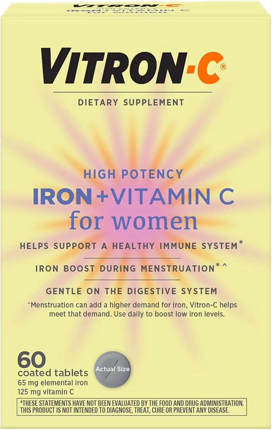مکمل آهن و تقویت سیستم ایمنی ویترون-ث، یک بار در روز، آهن با قدرت بالا به همراه ویتامین ث، پشتیبانی از تولید گلبول های قرمز خون، قرص های بدون رنگ، 60 عدد