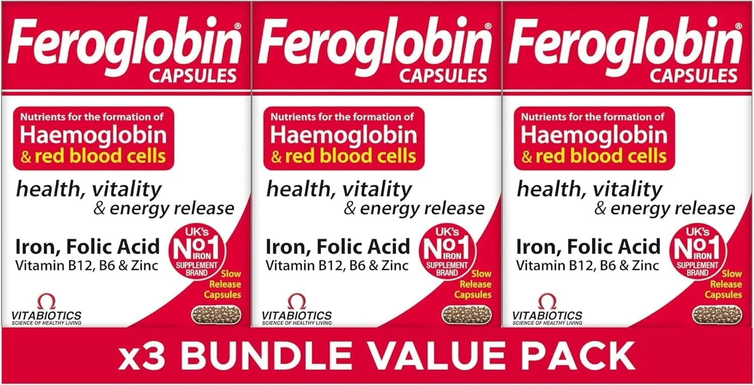 ویتا بیوتیکس فروگلوبین اورجینال 30 کپسول | مکمل آهن ملایم - پشتیبانی از کمبود آهن، تشکیل خون، افزایش انرژی، ایمنی و نشاط | کاهش خستگی