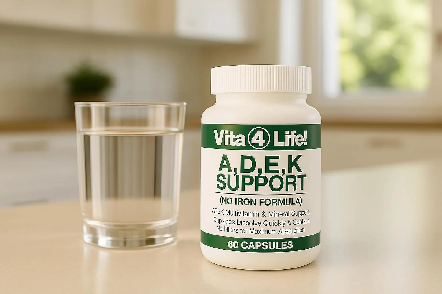 ویتامین های محلول در چربی ADEK - مولتی ویتامین باریاتریک با جذب بالا - فرمول بدون آهن با کمپلکس B و کلسیم - 60 کپسول سریع حل شونده برای بعد از جراحی و سلامت عمومی