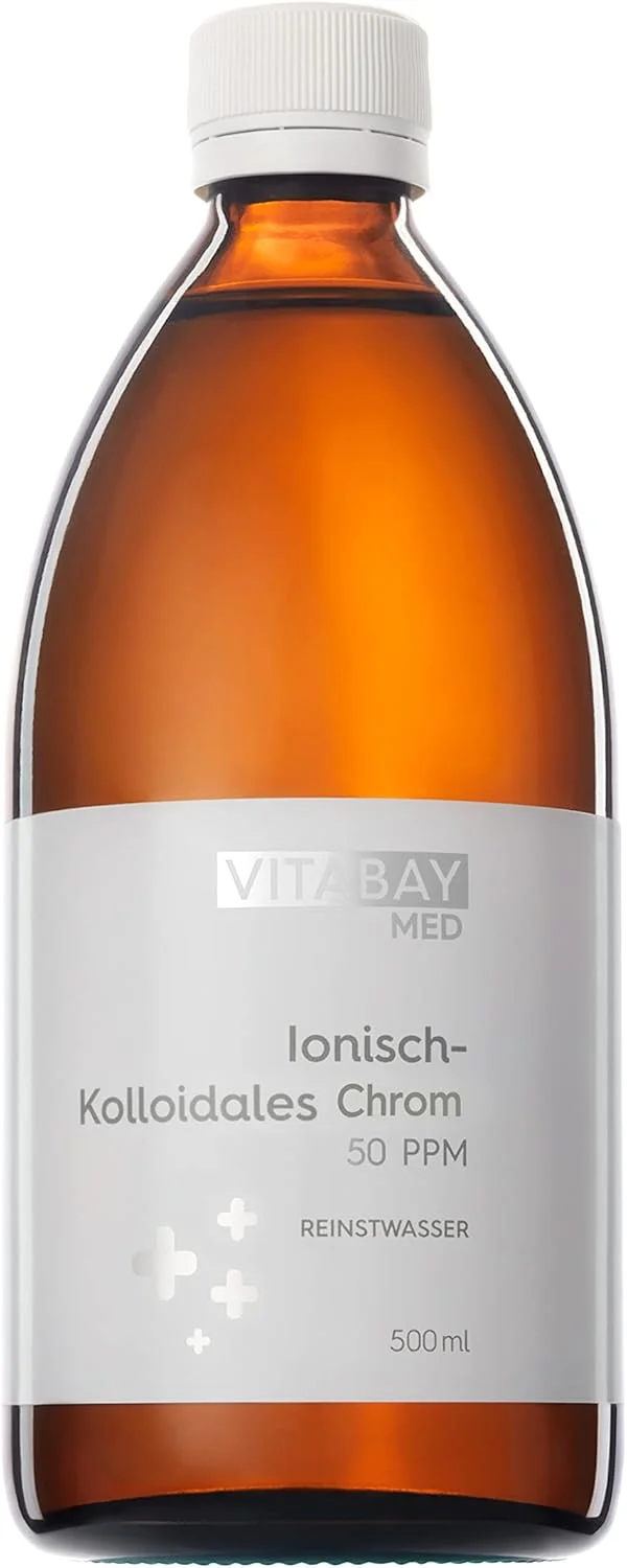 کروم کلوئیدی ویتابی ۵۰ PPM • ۵۰۰ میلی لیتر • دوز بالا • سطح خلوص ۹۹.۹۹٪ • بدون افزودنی های دیگر • بسته بندی شده در بطری شیشه ای قهوه ای • ساخت آلمان